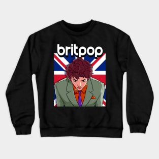 Britpop Mod Suit 90's Pop Rock Guitar Music Lovers Crewneck Sweatshirt